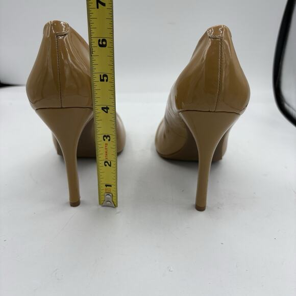 Jessica Simpson‎ Heels Womens Size 7.5 B Leather Calie Pump 4” Nude Tan - Picture 6 of 11